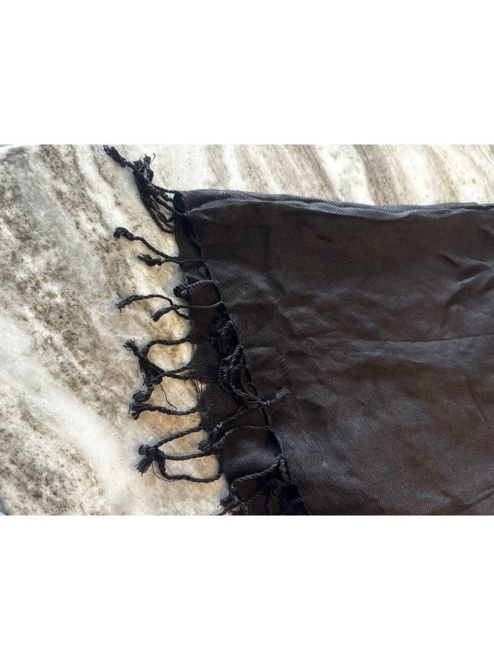 Bijoux Terner Black Pseudo Pashmina Scarf Wrap One Size - Picture 3 of 7